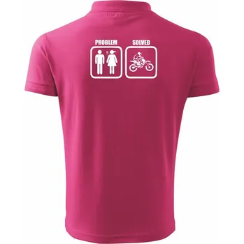 Pánská košile Problém cross motorka - Polokošile pánská Pique Polo 203 - XL ( Purpurová )