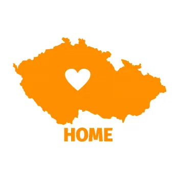 Samolepící dekorace Mapa České republiky 004 home (06 - oranžová) SAMOLEPKA NA AUTO, NÁLEPKA, FÓLIE, POLEP, TUNING, VLASTNÍ TEXT, TISK, AUTOSAMOLEPKY.cz, POLEPY, OBRÁZEK, LOGO, 3D STICKERS