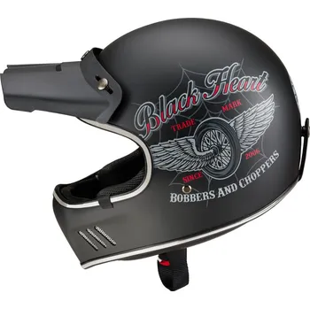 Helma na motorku Moto přilba W-TEC Black Heart Retron - Angerwheel Black Barva: Černá, Velikost: XXL