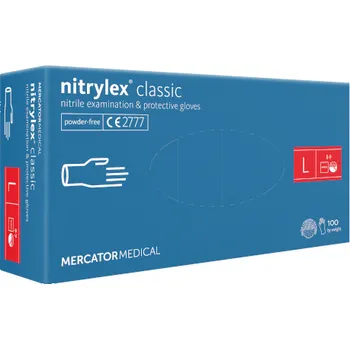 Mercator Medical Nitrylex Classic nepudrované modré 100 ks Vyšetřovací rukavice Mercator Medical Nitrylex Classic nepudrované modré 100 ks