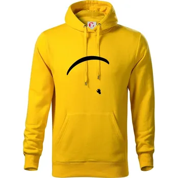 Pánská mikina Obrys padáku velký - Mikina pánská Cape s kapucí - XL ( Žlutá )
