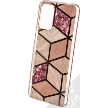 Pouzdro na mobilní telefon 1Mcz Geometric Marble Cover ochranný kryt pro Xiaomi Redmi Note 10, Redmi Note 10S, Poco M5s růžově zlatá (rose gold)