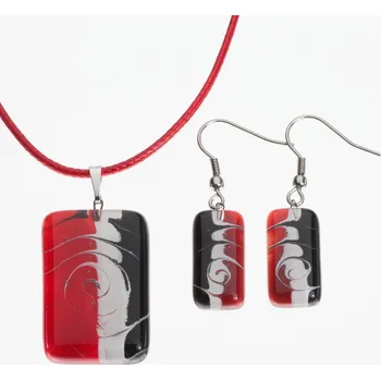 Souprava šperků Souprava skleněných šperků červená - 0901