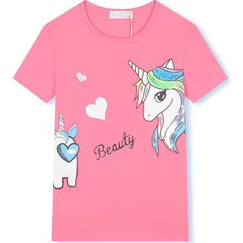 Chlapecké tričko Dívčí triko - KUGO HC0680, světle růžová Barva: Růžová světlejší, Velikost: 98