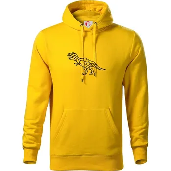 Pánská mikina Tyranosaurus geometrie - Mikina pánská Cape s kapucí - S ( Žlutá )