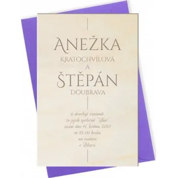 Svatební dekorace Svatební oznámení jednoduché dřevěné