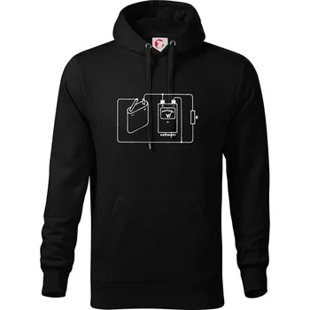 Pánská mikina Elektrikář - základní elektrický obvod - Mikina pánská Cape s kapucí - XL ( Černá )