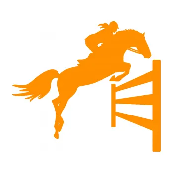 Samolepící dekorace Kůň 080 pravá skok přes překážku (06 - oranžová) SAMOLEPKA NA AUTO, NÁLEPKA, FÓLIE, POLEP, TUNING, VLASTNÍ TEXT, TISK, AUTOSAMOLEPKY.cz, POLEPY, OBRÁZEK, LOGO, 3D STICKERS