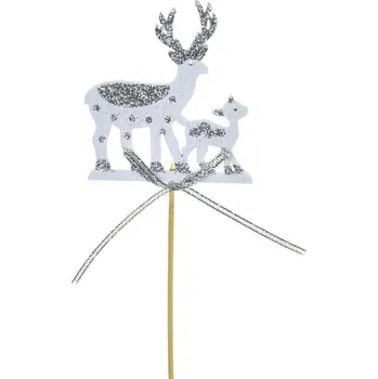 Vánoční dekorace Zápich srnky 8x7/30 cm