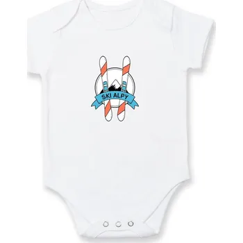 Kojenecký body Ski alpy - Body kojenecké s krátkým rukávem - Krátký r. 12-18 měs ( Bílá )
