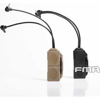 Airsoft FMA FMA duální spínač Dual Switch PEQ, konektory Laser Plug a 2,5 mm s logem - Černá