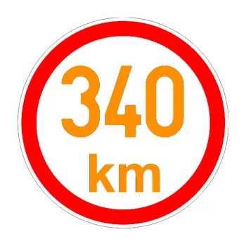 samolepka Maximální rychlost 340km - nejvyšší konstrukční rychlost (06 - oranžová) SAMOLEPKA NA AUTO, NÁLEPKA, FÓLIE, POLEP, TUNING, VLASTNÍ TEXT, TISK, AUTOSAMOLEPKY.cz, POLEPY, OBRÁZEK, LOGO, 3D STICKERS