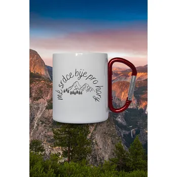 Termohrnek Termohrnek Mé srdce bije pro hory Hrnek: Termohrnek s karabínkou- bílý