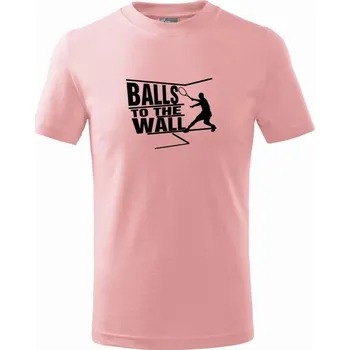 Balls to the Wall squash - Tričko dětské bavlněné - 146 cm/10 let ( Růžová )
