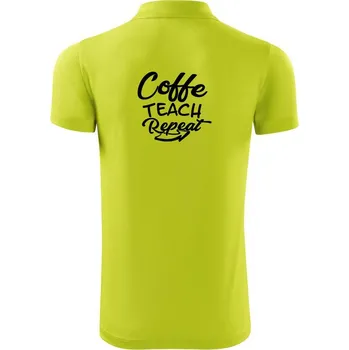 Pánská košile Coffe teach repeat - Polokošile Victory sportovní (dresovina) - S ( Limetková )