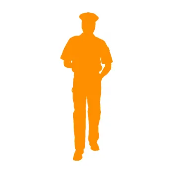 Samolepící dekorace SAMOLEPKA Policajt 003 levá (06 - oranžová) NA AUTO, NÁLEPKA, FÓLIE, POLEP, TUNING, VLASTNÍ TEXT, TISK, AUTOSAMOLEPKY.cz, POLEPY, OBRÁZEK, LOGO, SAMOLEPKY