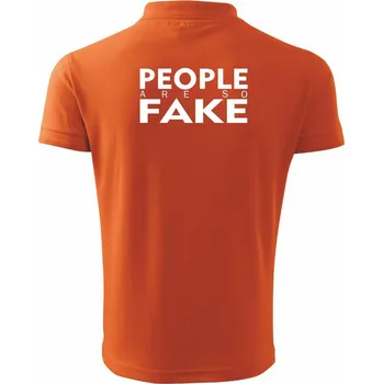 Pánská košile Fake people - Polokošile pánská Pique Polo 203 - 4XL ( Oranžová )