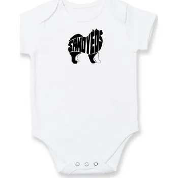 Kojenecký body Samojed - Body kojenecké s krátkým rukávem - Krátký r. 12-18 měs ( Bílá )