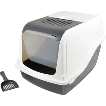 Toaleta pro kočku Love Story Kočičí toaleta s lopatkou, 53 x 36 x 42 cm, slonovinová barva