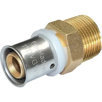 Vodovodní potrubí TOPtherm PEXAL Přechod s vnějším závitem 26 mm x 3/4" - Lisovací tvarovka (TH) 100°C 7243G2634