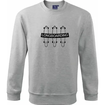 Pánská mikina 3 longboardy - Mikina Essential pánská - 2XL ( Světlešedý Melír )