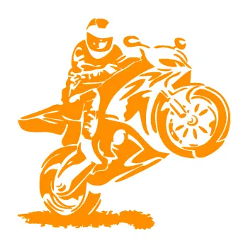 Samolepící dekorace SAMOLEPKA Motorkář 010 pravá (06 - oranžová) NA AUTO, NÁLEPKA, FÓLIE, POLEP, TUNING, VLASTNÍ TEXT, TISK, AUTOSAMOLEPKY.cz, POLEPY, OBRÁZEK, LOGO, SAMOLEPKY