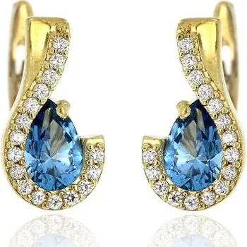 Náušnice Zlatnictví U Kostela Dámské náušnice s modrým kamenem 253MŽ 586072798