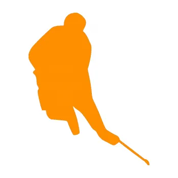 Samolepicí dekorace na vozidlo Hokejista 012 pravá (06 - oranžová) SAMOLEPKA NA AUTO, NÁLEPKA, FÓLIE, POLEP, TUNING, VLASTNÍ TEXT, TISK, AUTOSAMOLEPKY.cz, POLEPY, OBRÁZEK, LOGO, 3D STICKERS