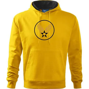 Pánská mikina US Army Air Corps - zlatá - Mikina pánská Cape s kapucí - L ( Žlutá )