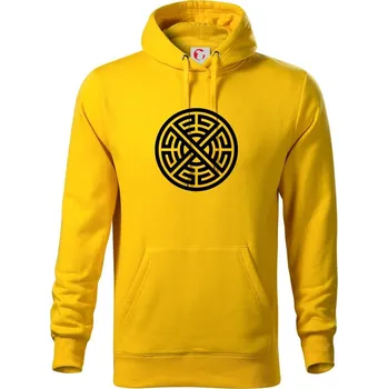 Pánská mikina Keltský kruh - Mikina pánská Cape s kapucí - M ( Žlutá )