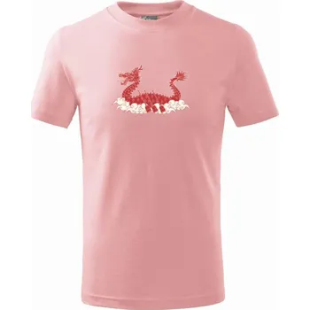 Dračí lodě ornament - Tričko dětské bavlněné - 122 cm/6 let ( Růžová )