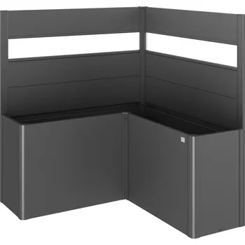 Stojan na květiny Biohort Prosklená zástěna na ochranu soukromí L150 - tmavě šedá metalíza (1ks, panel z akrylového skla - příslušenství Biohort Belvedere)