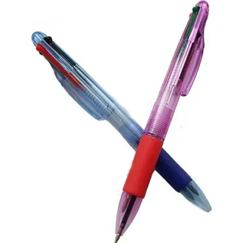 Čtyřbarevné kuličkové pero Ideka 4v1 s pogumovaným úchopem (Propiska | Kuličkové pero | Pero | 4v1 | Čtyřbarevná propiska | Vícebarevná propiska | Modrá propiska | Červená propiska | Černá propiska | Zelená propiska | Pogumovaná rukojeť | Pohodlný úchop |