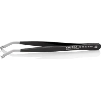 Pinzeta polohovací esd, s úchopovými plochami, zahnuté špice, knipex 921602esd