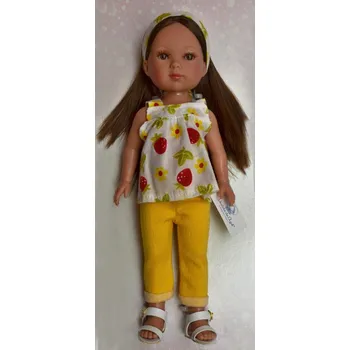Panenka Realistická panenka holčička Carlota s čelenkou s jahodami od firmy Vestida de Azul (Carlota- 28 cm )