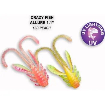 Umělá nástraha Gumová nástraha Crazy Fish Allure 2,7cm 13D Peach (10ks)