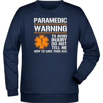 Pánská mikina Mikina PARAMEDIC WARNING - námořní modrá