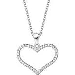 Elenys stříbrný rhodiovaný náhrdelník Milované třpytivé srdce