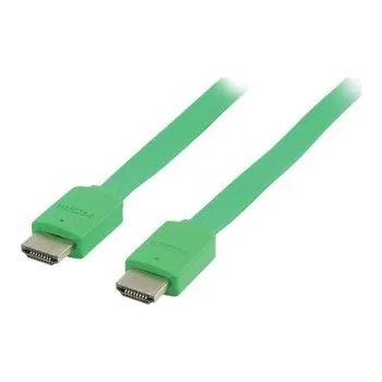 Video kabel Valueline Plochý kabel HDMI 1.4 3D/4K 2m - zelený (VLMP34010G2.00)
