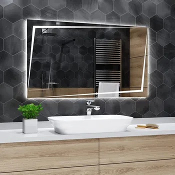 Zrcadlo Koupelnové zrcadlo s LED podsvětlením BERLIN šířka: 50 cm, výška: 40 cm