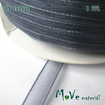 Stuha Šifónová stuha 6mm, 1m, šedomodrá