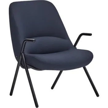 Křeslo Teulat Nízké modré křeslo Dins s kovovou podnoží