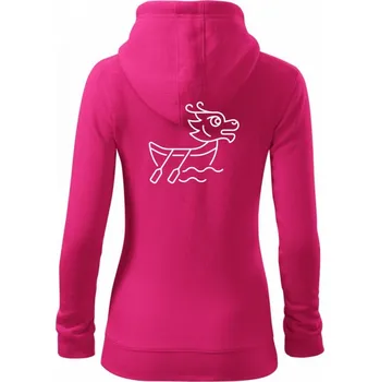 Dámská mikina Dračí loď jednoduchá - Dámská mikina trendy zipper s kapucí - M ( Purpurová )
