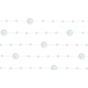 Svatební dekorace PartyDeco Dekorativní perličky na provázku 130 cm 5 ks