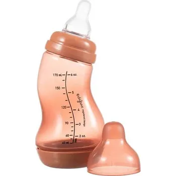 Kojenecká láhev Difrax S-lahev antikoliková 170 ml 0m+ cihlová