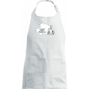 Kuchyňská zástěra Corona Regni Bohemiae - Dámská zástěra na vaření - Univerzální velikost ( Bílá )