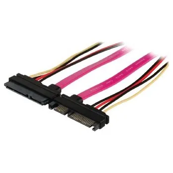 Napájecí kabel Valueline Prodlužovací kabel SATA, 22 pinů, 7-pinová + 15-pinová zástrčka SATA - 7-pinová + 15-pinová zásuvka SATA, 0,50 m, více b