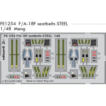 Plastikový model Eduard 1/48 F/A-18F seatbelts STEEL (MENG)