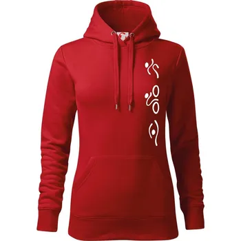 Dámská mikina Triathlon na výšku - Mikina dámská Cape s kapucí - XS ( Červená )