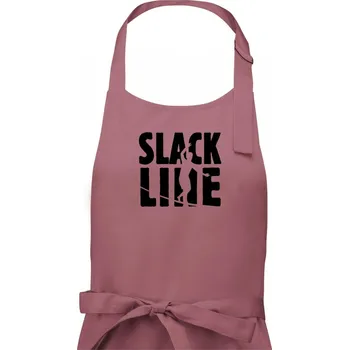 Kuchyňská zástěra Slackline nápis - Dámská zástěra na vaření - Univerzální velikost ( Starorůžová )